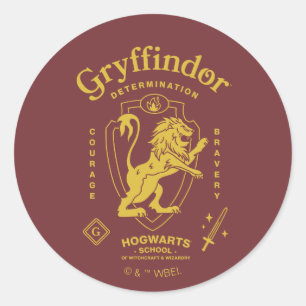 Adesivo Redondo Brasão da GRYFFINDOR™ Determinação Coragem Bravura