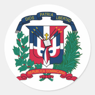 Adesivo Redondo Brasão da República Dominicana
