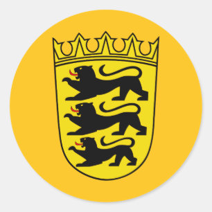 Adesivo Redondo Brasão de armas do estado alemão Baden-Wurttemberg