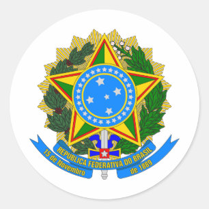 Adesivo Redondo brasão de armas do país brasil símbolo emblema est