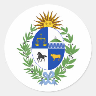 Adesivo Redondo Brasão de armas do Uruguai símbolo emblema bandeir