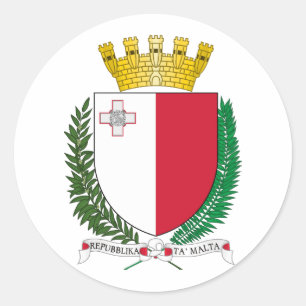 Adesivo Redondo brasão de armas símbolo emblema bandeira da Malta