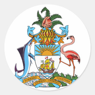 Adesivo Redondo Brasão de Bahamas