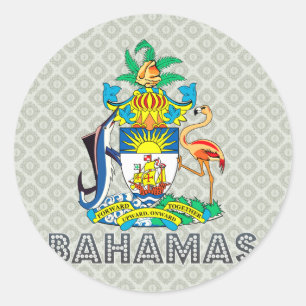 Adesivo Redondo Brasão de Bahamas