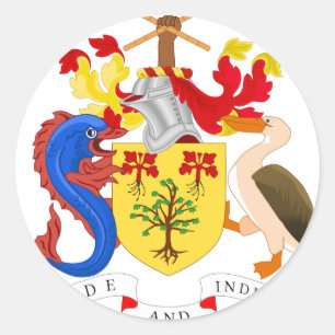 Adesivo Redondo Brasão de Barbados