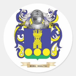 Adesivo Redondo Brasão de Borg- (Malta) (crista da família)