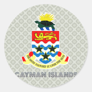 Adesivo Redondo Brasão de Cayman Islands