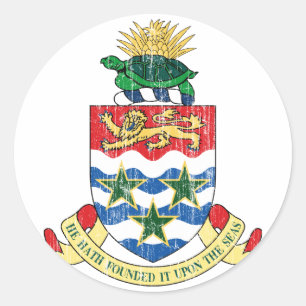 Adesivo Redondo Brasão de Cayman Islands