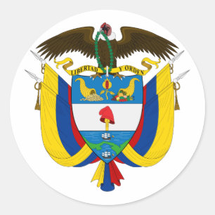 Adesivo Redondo Brasão de Colômbia