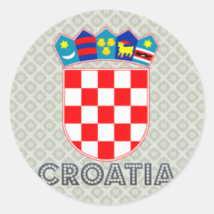 Adesivo Redondo Brasão de Croatia
