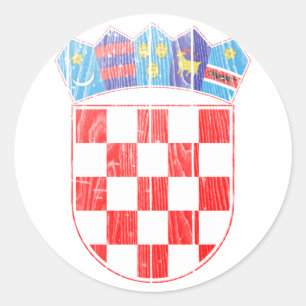 Adesivo Redondo Brasão de Croatia