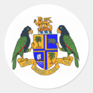 Adesivo Redondo Brasão de Dominica