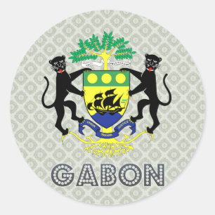 Adesivo Redondo Brasão de Gabon