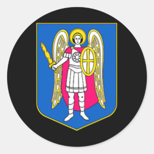 Adesivo Redondo Brasão de Kiev Ucrânia Lembrança Kyiv Ukrayina P