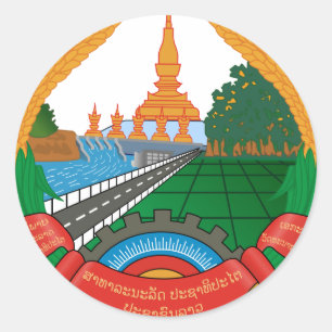 Adesivo Redondo Brasão de Laos