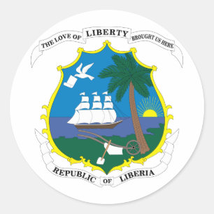 Adesivo Redondo Brasão de Liberia