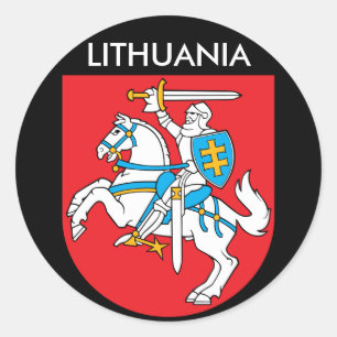 Adesivo Redondo Brasão de Lithuania