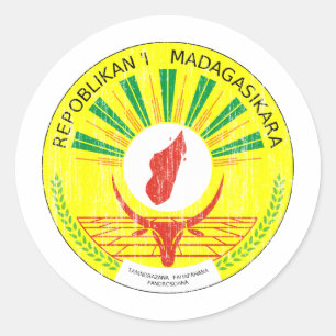 Adesivo Redondo Brasão de Madagascar