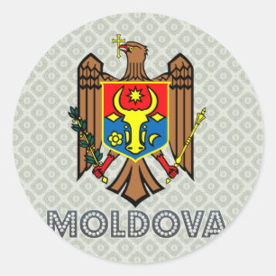 Adesivo Redondo Brasão de Moldova
