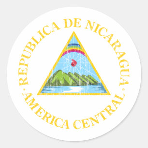 Adesivo Redondo Brasão de Nicarágua