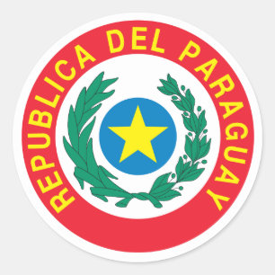 Adesivo Redondo Brasão de Paraguai
