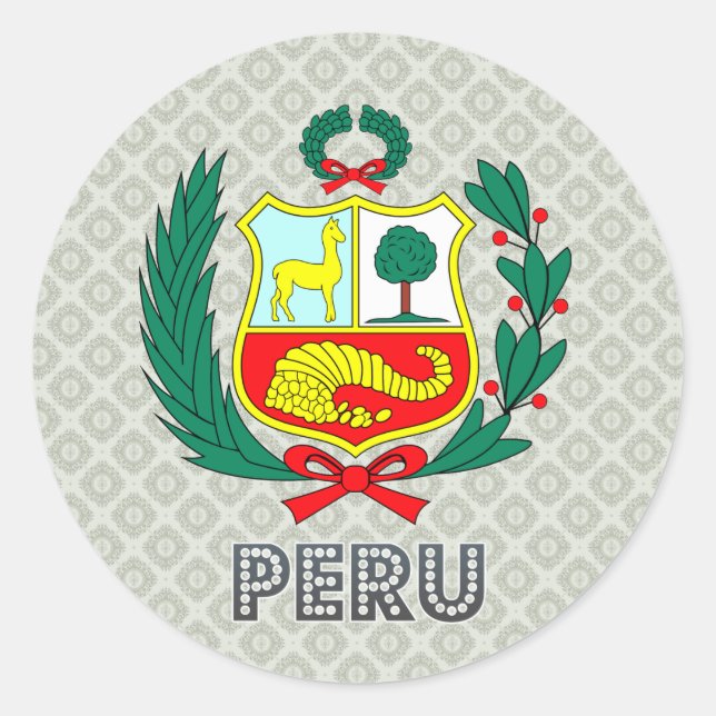 Adesivo Redondo Brasão de Peru (Frente)