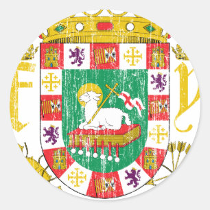 Adesivo Redondo Brasão de Puerto Rico