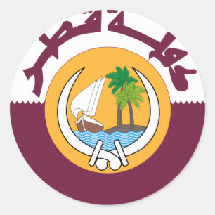 Adesivo Redondo brasão de qatar