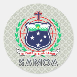 Adesivo Redondo Brasão de Samoa