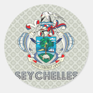 Adesivo Redondo Brasão de Seychelles
