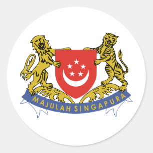 Adesivo Redondo Brasão de Singapore