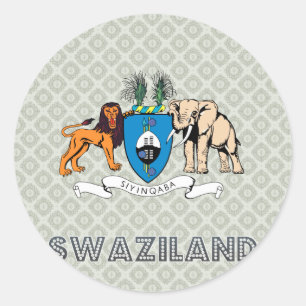 Adesivo Redondo Brasão de Suazilândia