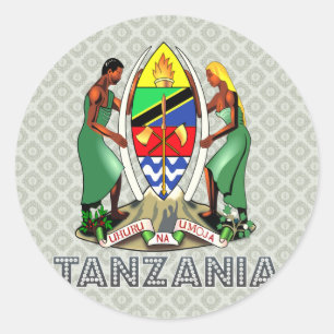 Adesivo Redondo Brasão de Tanzânia