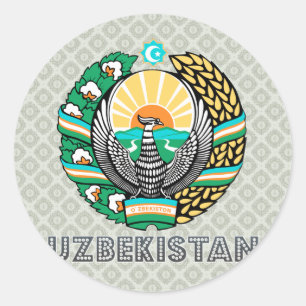 Adesivo Redondo Brasão de Uzbekistan