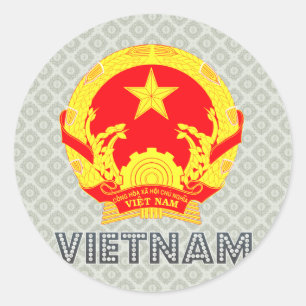 Adesivo Redondo Brasão de Vietnam