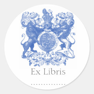 Adesivo Redondo Brasão Libris ex do leão