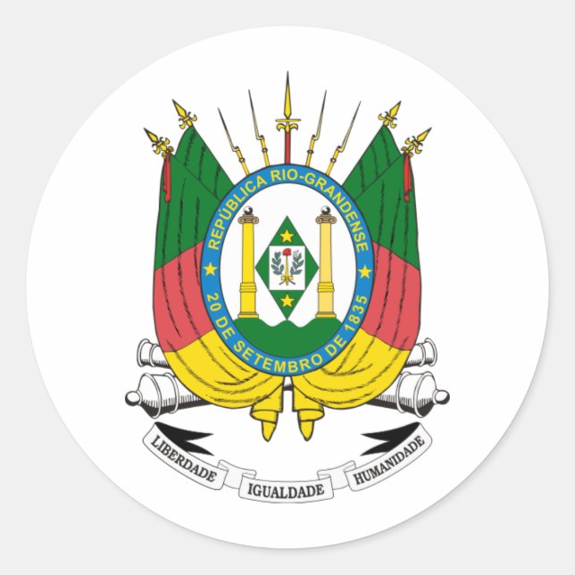 Adesivo Redondo Brasão Rio Grande do Sul (Frente)