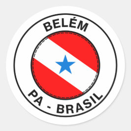 Adesivo Redondo Brasil Belem Para PA Bandeira Stamp