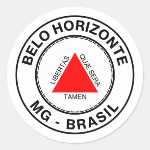 Adesivo Redondo Brasil Belo Horizonte Minas Gerais MG Bandeira