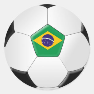 Adesivo Redondo Brasil: Bola de Futebol