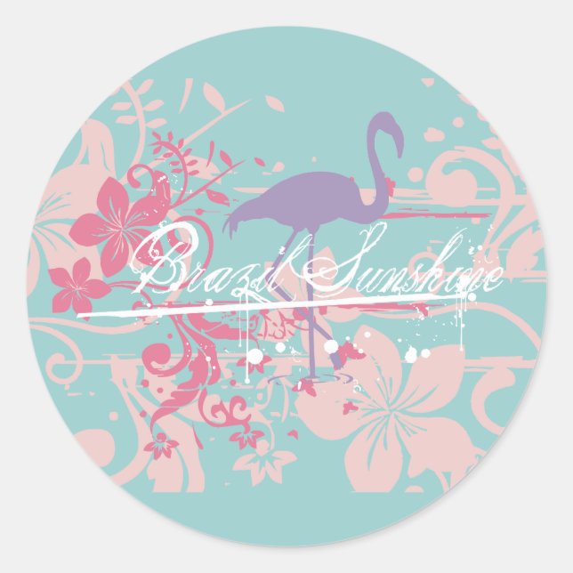 Adesivo Redondo Brasil: Camisetas e presentes (Frente)