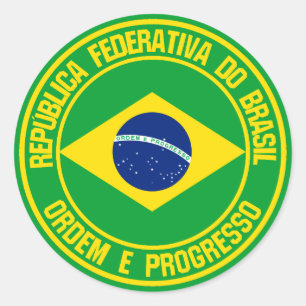 Adesivo Redondo Brasil: Emblem