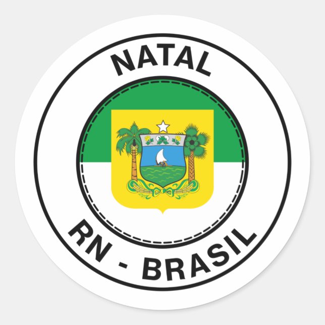 Adesivo Redondo Brasil Natal Rio Grande do Norte (Frente)