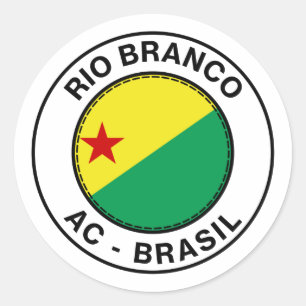 Adesivo Redondo Brasil Rio Branco Acre AC Bandeira