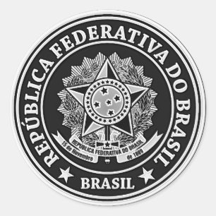 Adesivo Redondo Brasil Round Emblem