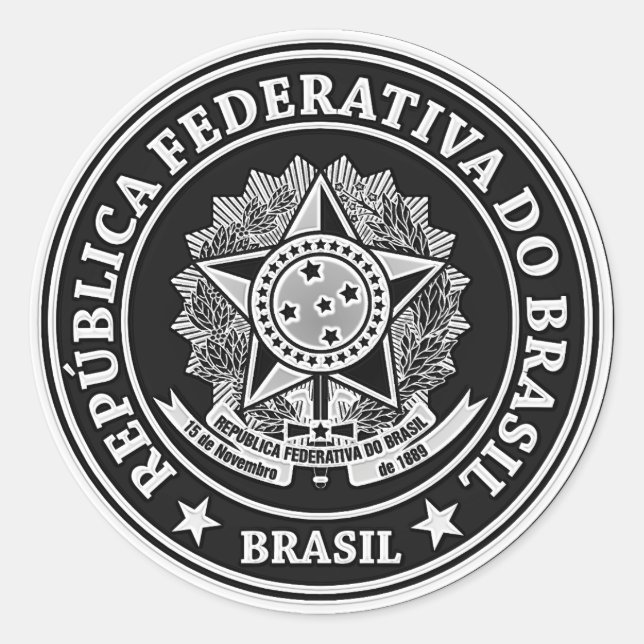 Adesivo Redondo Brasil Round Emblem (Frente)