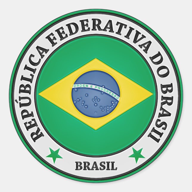 Adesivo Redondo Brasil Round Emblem (Frente)