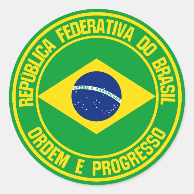Adesivo Redondo Brasil Round Emblem (Frente)