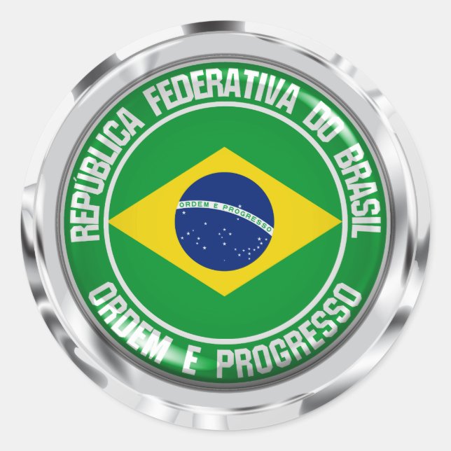 Adesivo Redondo Brasil Round Emblem (Frente)