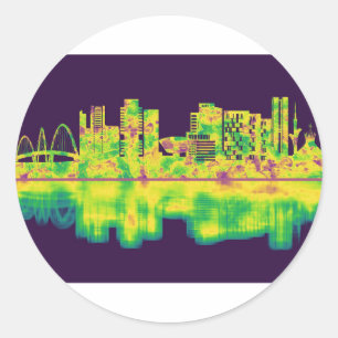 Adesivo Redondo Brasília Brasil Skyline